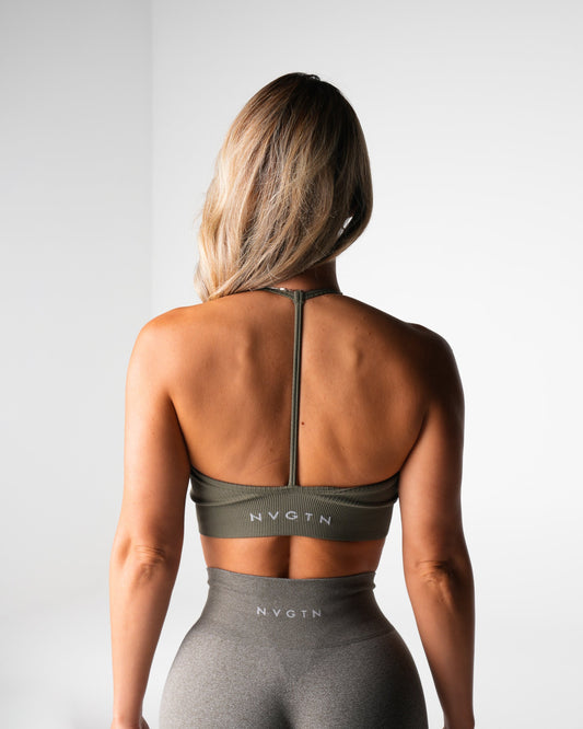 Women Khaki Green Wander Seamless Bra - NVGTN