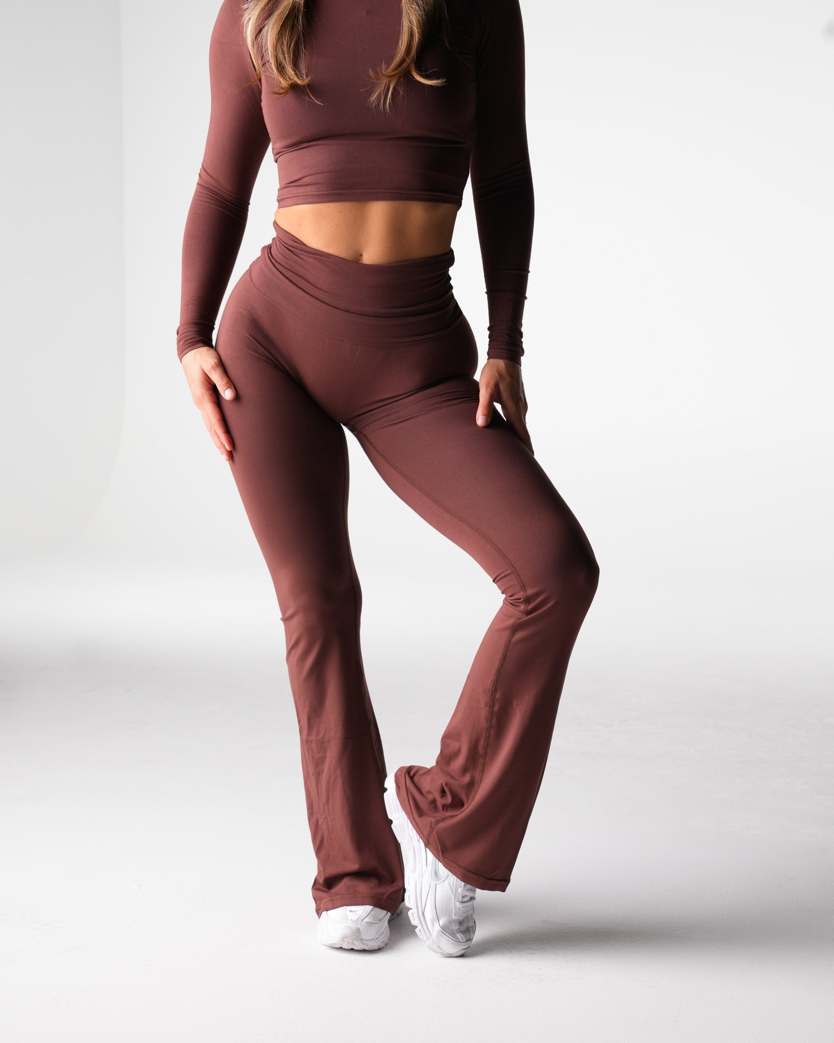 Women Teddy Bear Daydream Foldover Flare Pants - NVGTN