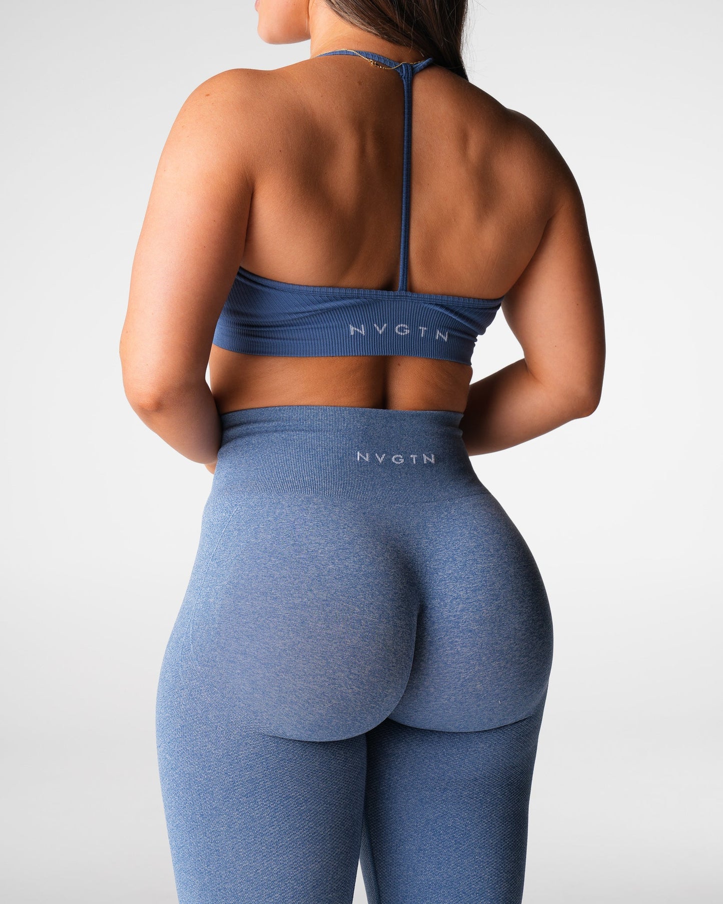 Women Slate Blue Lift Seamless Leggings - NVGTN