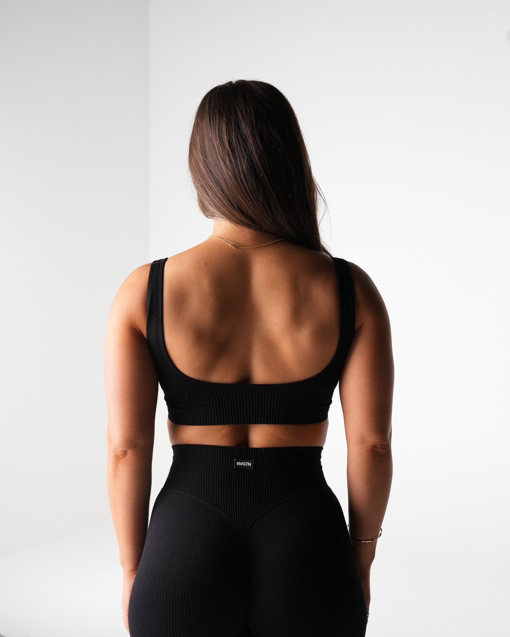 Women Black Harmony Ribbed Seamless Bra - NVGTN