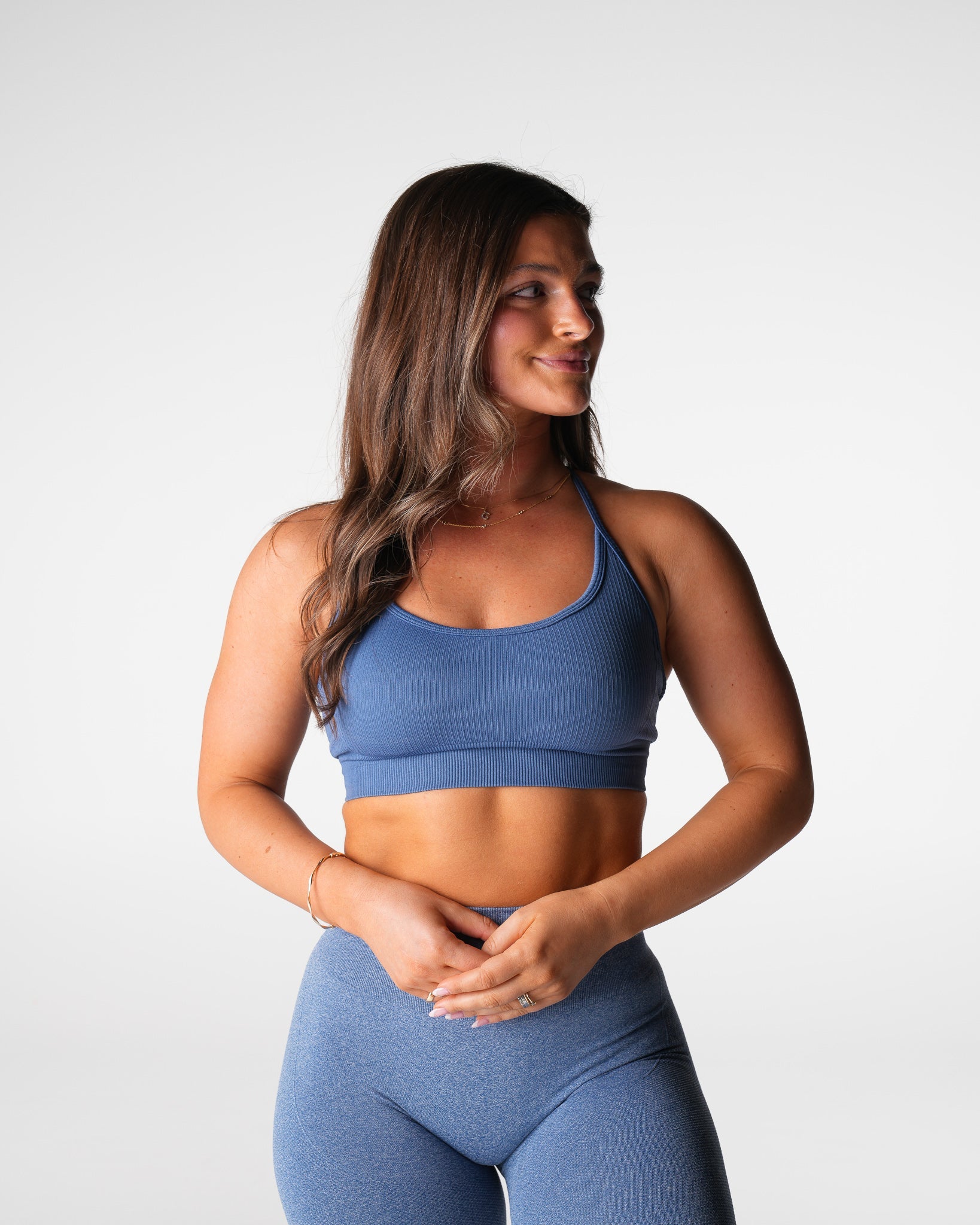 Women Slate Blue Wander Seamless Bra - NVGTN