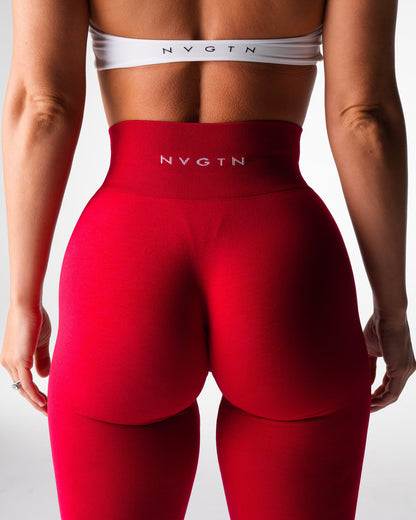 Women Cherry Red Discover Seamless Leggings - NVGTN